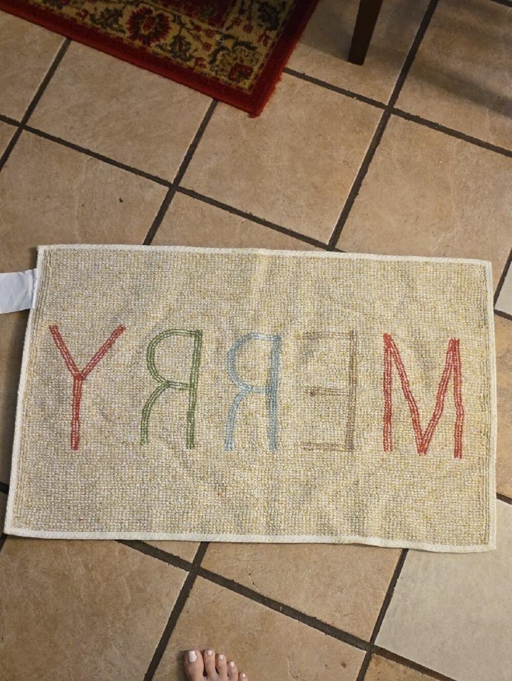MERRY Lettered Welcome Rug - Multicolor - Picture 3 of 3